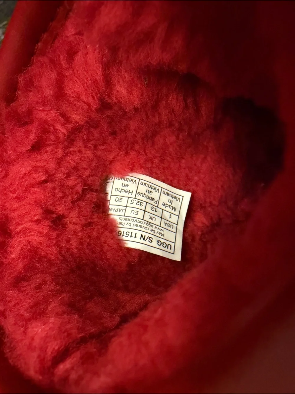 UGG Girls Red Glitter Heart-Print Booties